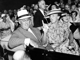 Pres Franklin Roosevelt and Animated Eleanor Roosevelt  Leave Society Wedding  Hyde Park  NY