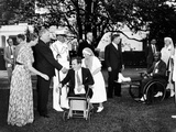 Pres Franklin Roosevelt and First Lady with Veterans from Walter Reed Hospital