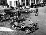 President Franklin Roosevelt Driving His Specially Constructed Car  in Warms Springs  GA