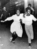 Two Young African Americans Girls  Screaming During Riots in Bedford-Stuyvesant Section of Brooklyn