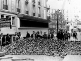 Stone Barricade in Paris' Latin Quarter During the May 1968 General Strike  Paris  May 26  1968