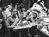 President Franklin Roosevelt in a War Bonnet