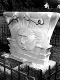 Surviving Sunstone at the Reconstructed Mormon Temple at Nauvoo  Illinois