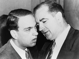 Senator Joseph McCarthy and His Chief Consul  Roy Cohn Whispering  Jun 11  1954