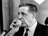 Joseph Valachi Sucking a Lemon Juice Container During Senate Investigations Subcommittee