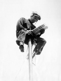 Alvin 'Shipwreck' Kelly Sitting on a 39 Foot Flagpole Atop Eight-Story Hotel St Francis in Newark