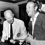 Former President Dwight Eisenhower Enjoys a Laugh with Famed Golfer  Arnold Palmer  Aug 12  1965