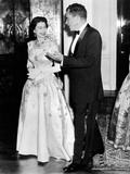 Queen Elizabeth II and Vice President Richard Nixon