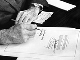 President Lyndon Johnson Signs a $102 Billion Education Bill at the White House Today