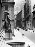 Wall Street Is Virtually Deserted in Front of the US Sub-Treasury Building