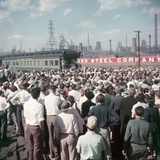 Pres Candidate Dwight Eisenhower Speaking to Crowd at a Whistle-Stop Event  Sept 16  1952