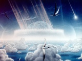 Asteroid Slamming into the Shallow Seas of the Yucatan Peninsula