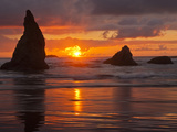 Sunset  Bandon Beach  Oregon  USA