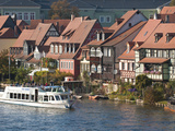 Tour Boat in Little Venice (Klein Venedig) and River Regnitz in Bamberg  Germany