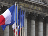 French Flags at the National Assembly Building  Paris  France