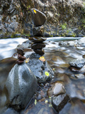 Stacked Rock Formations in the South Fork of the Walla Walla River  Milton-Freewater  Oregon  USA