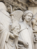 Exterior Statue Detail  Notre Dame Cathedral  Paris  France