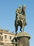 King John Statue in Theatre Square at the Semperoper (Opera House)  Dresden  Germany