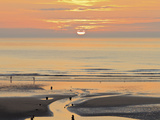 Sunset and Beach  Blackpool  England