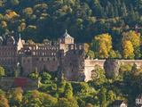 View of Heidelberg's Old Town and Heidelberg Castle from the Philosophenweg  Heidelberg  Germany