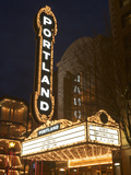 Illuminated Marquee of the Arlene Schnitzer Auditorium  Portland  Oregon  USA