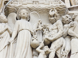 Statues Depicting the Judgment of Souls  Exterior of Notre Dame Cathedral  Paris  France
