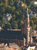 Heidelberg's Old Town with Church of Holy Ghost (Spirit)  Heidelberg  Germany