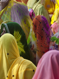Women in Colorful Saris Gather Together  Jhalawar  Rajasthan  India