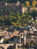 View of the Alte Brucke or Old Bridge in Old Town from the Philosophenweg  Heidelberg  Germany