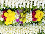 Flower Necklaces and Crowns at Papeete Market  Tahiti  French Polynesia