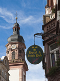 The Hauptstrasse  Main Street with Providenzkirche  Old Town  Heidelberg  Germany