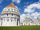 Piazza Dei Miracoli  the Baptistery and the Dome  Pisa  Tuscany  Italy