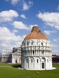 Piazza Dei Miracoli  the Baptistery and the Dome  Pisa  Tuscany  Italy