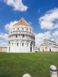 Piazza Dei Miracoli  the Baptistery and the Dome  Pisa  Tuscany  Italy