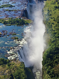 Aerial View of Victoria Falls  Waterfall  and the Zambesi River  Zimbabwe