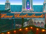 Christmas Market on the Town Hall Square  Vienna  Austria
