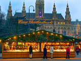 Christmas Market on the Town Hall Square  Vienna  Austria