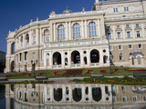 Reflection of Historic Odessa Opera House and Theater  Odessa  Ukraine