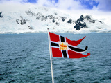 Hurtigruten Cruise Ship Postal Service Flag Displayed  Weddell Sea  Antarctica