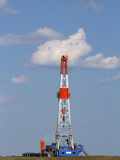 Patterson Uti Oil Drilling Rig Along Highway 200 West of Killdeer  North Dakota  USA