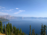 Crater Lake Shrouded in Smoke from Forest Fires  Crater Lake Nat'l Park  Southern Oregon  USA