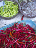 Peppers and Other Produce in a Market in Hoi An  Vietnam