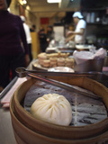 Dumplings for Sale at a Street Front Dumpling and Baked Goods Stall in Taipei  Taiwan