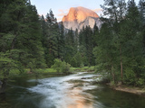 Half Dome with Sunset over Merced River  Yosemite  California  USA
