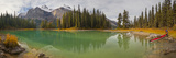 Kayaker on Maligne Lake  Jasper National Park  Alberta  Canada
