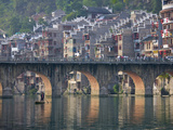 Traditional Houses and Bridge on Wuyang River  Zhenyuan  Guizhou  China