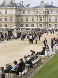 People Relaxing at Luxembourg Gardens  Paris  France
