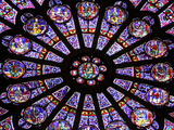 A Rose Window in Notre Dame Cathedral  Paris  France