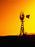 Windmill at Sunset  California  USA