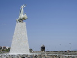 Waterfront Statue and Windmill  UNESCO World Heritage Site  Nessebur  Bulgaria